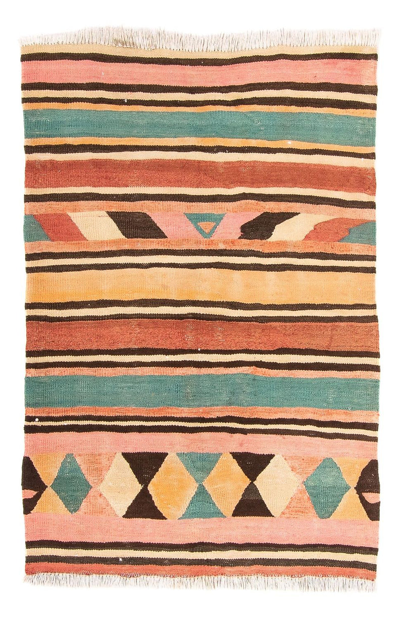 Kelim-tæppe - gammelt - 160 x 120 cm - flerfarvet