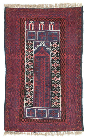 Baluch-tæppe - 131 x 85 cm - rød
