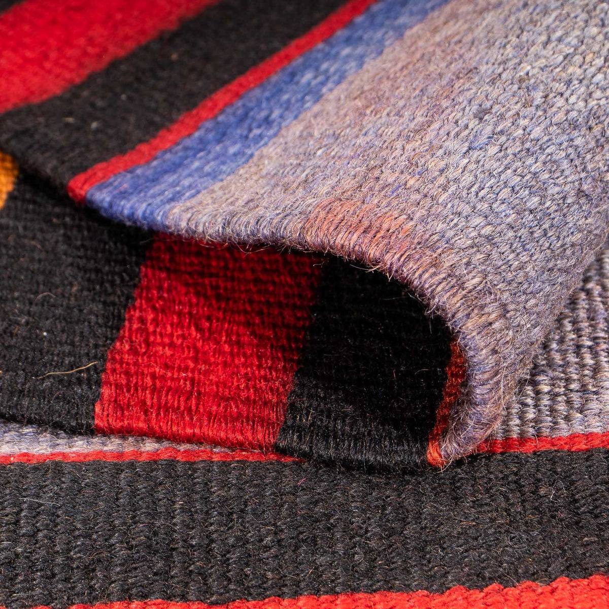 Kelim-tæppe - gammelt - 160 x 100 cm - flerfarvet