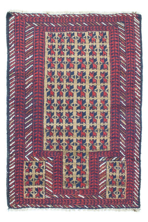 Baluch-tæppe - 117 x 74 cm - rød