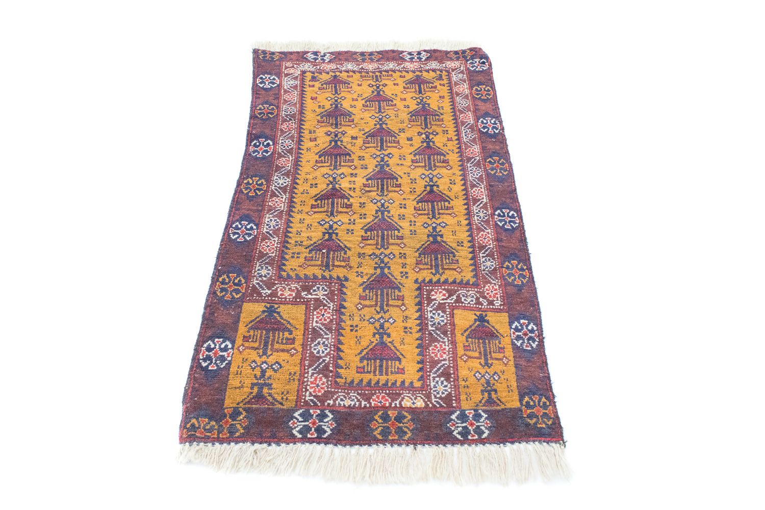 Baluch-tæppe - 131 x 74 cm - gul