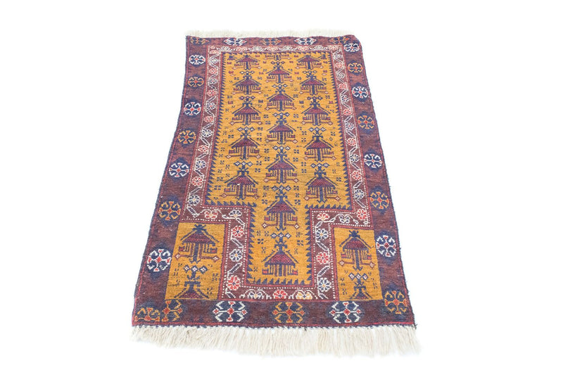 Baluch-tæppe - 131 x 74 cm - gul