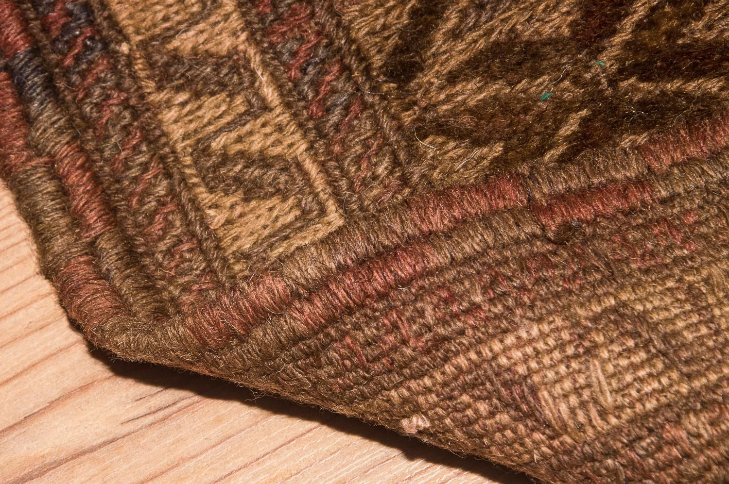 Kelim-tæppe - gammelt - 276 x 182 cm - brun