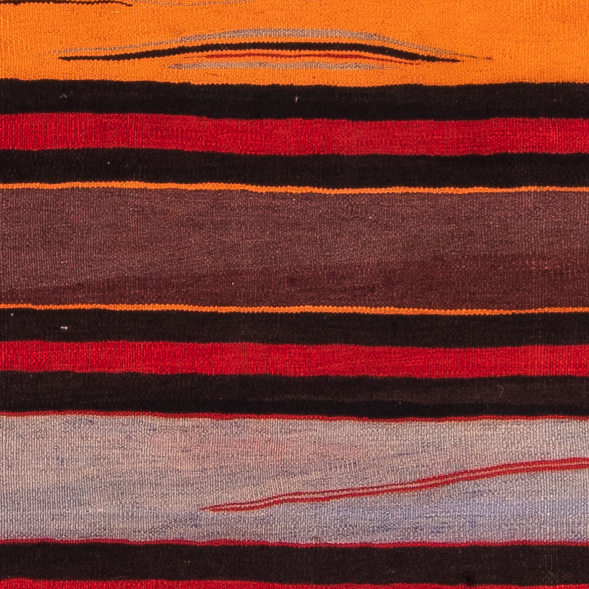 Kelim-tæppe - gammelt firkantet  - 145 x 140 cm - flerfarvet