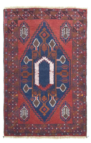 Baluch-tæppe - 131 x 82 cm - blå