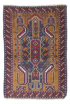 Baluch-tæppe - 136 x 89 cm - blå
