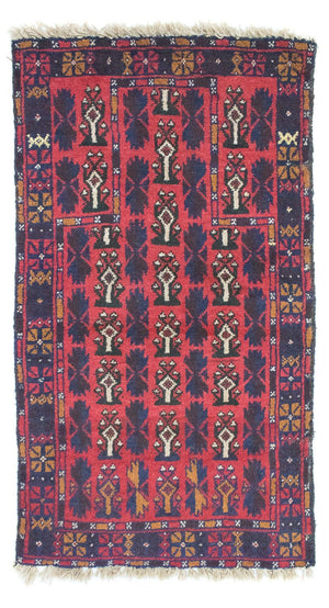 Baluch-tæppe - 126 x 73 cm - rød