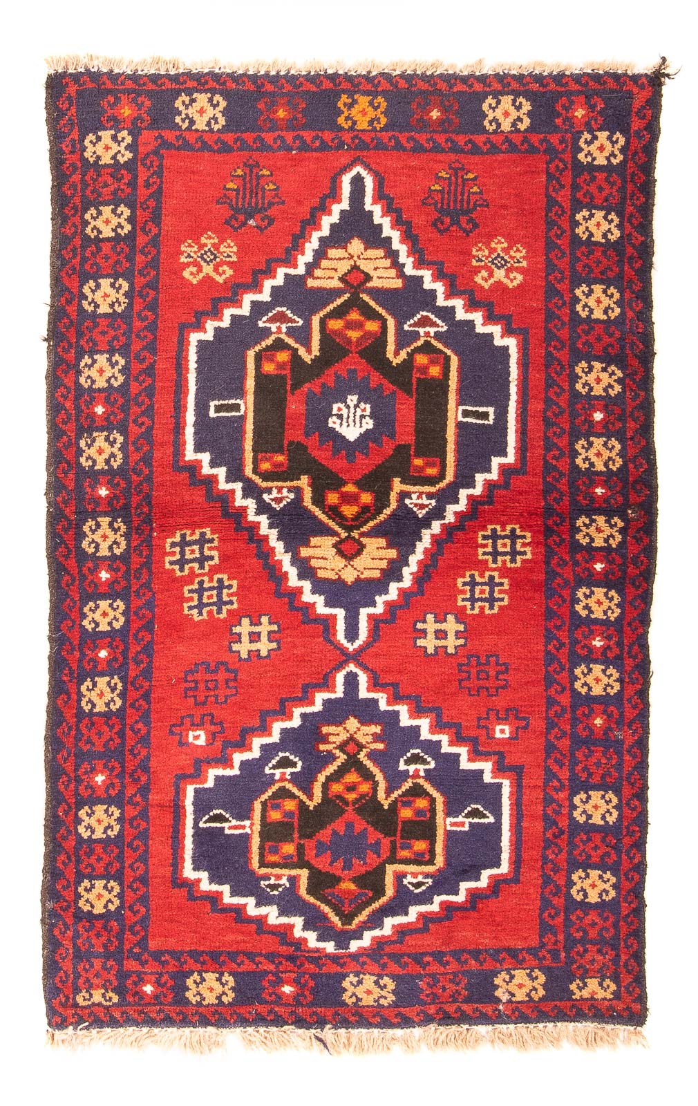 Baluch-tæppe - 130 x 79 cm - rød