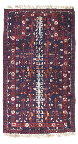 Baluch-tæppe - 140 x 87 cm - blå