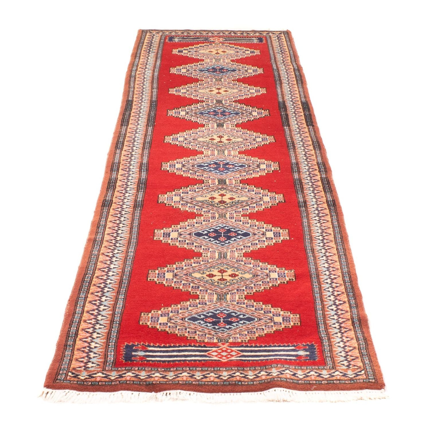 Løber Pakistan Tæppe - 285 x 79 cm - rød