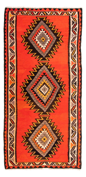 Løber Kelim-tæppe - gammelt - 275 x 140 cm - flerfarvet