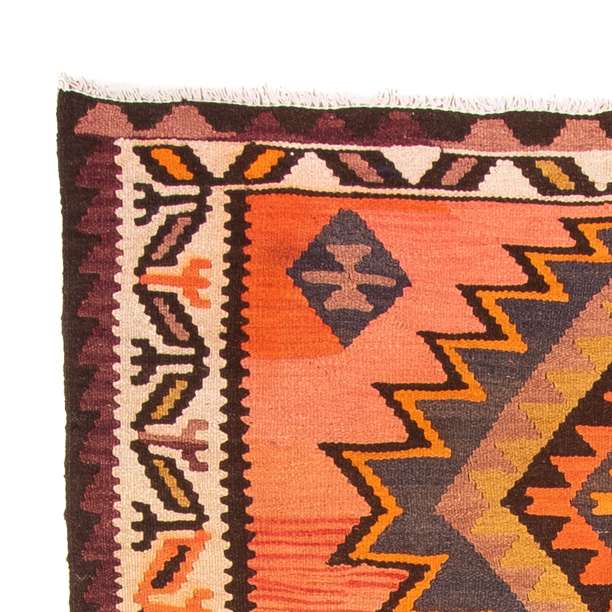 Løber Kelim-tæppe - gammelt - 265 x 140 cm - flerfarvet