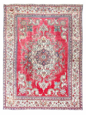 Persisk tæppe - Tabriz - 393 x 285 cm - rød