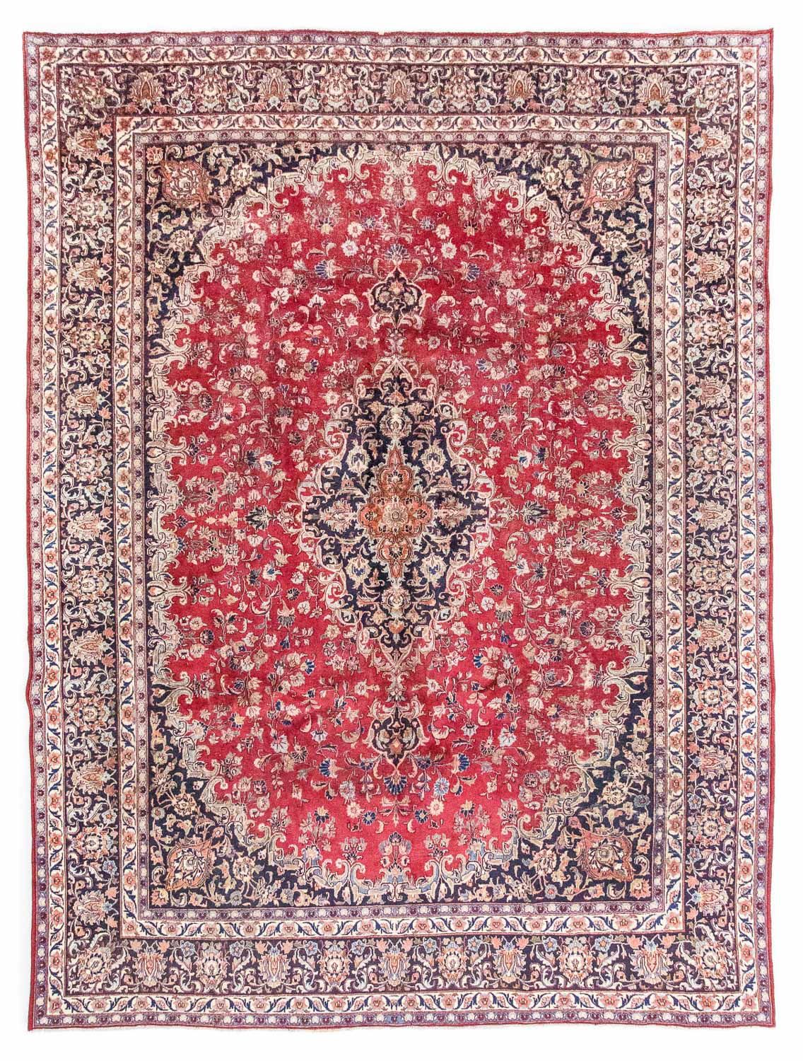 Persisk tæppe - Keshan - 387 x 296 cm - rød