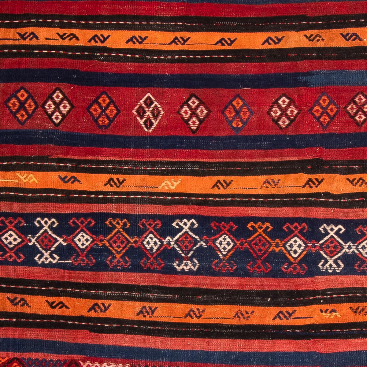 Løber Kelim-tæppe - gammelt - 325 x 130 cm - flerfarvet