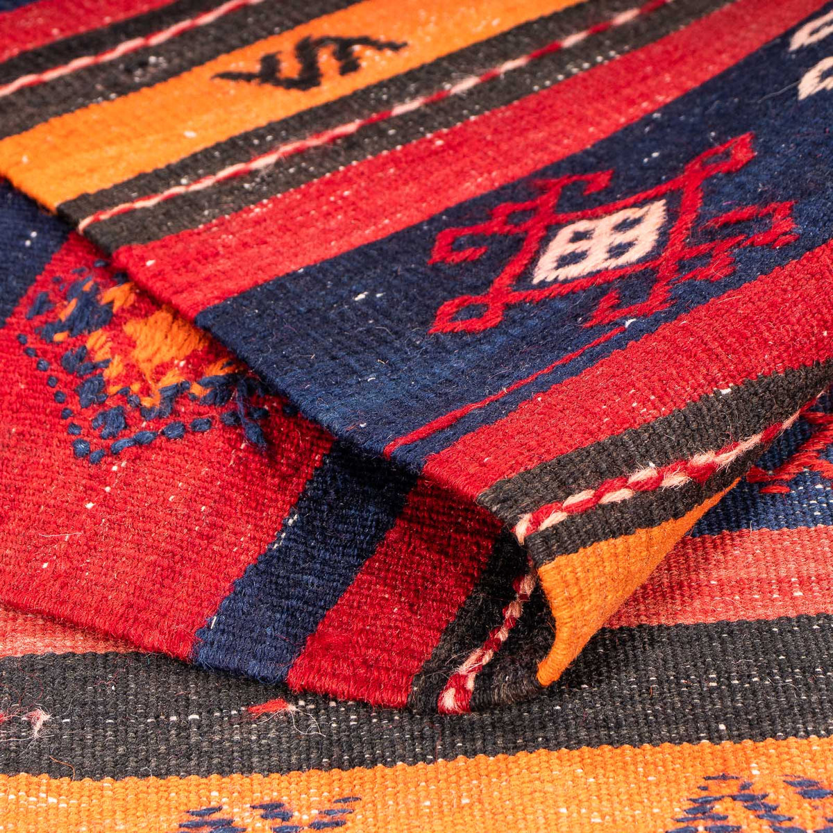 Løber Kelim-tæppe - gammelt - 325 x 130 cm - flerfarvet