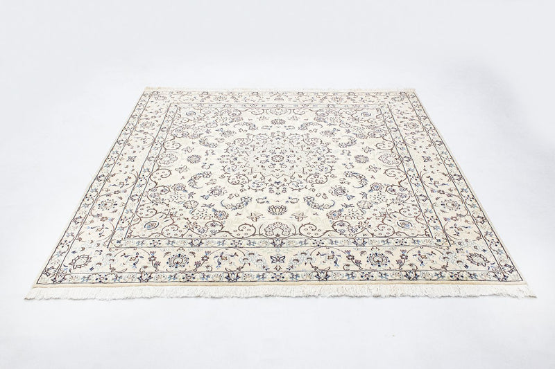 Persisk tæppe - Nain - Royal firkantet  - 200 x 193 cm - beige