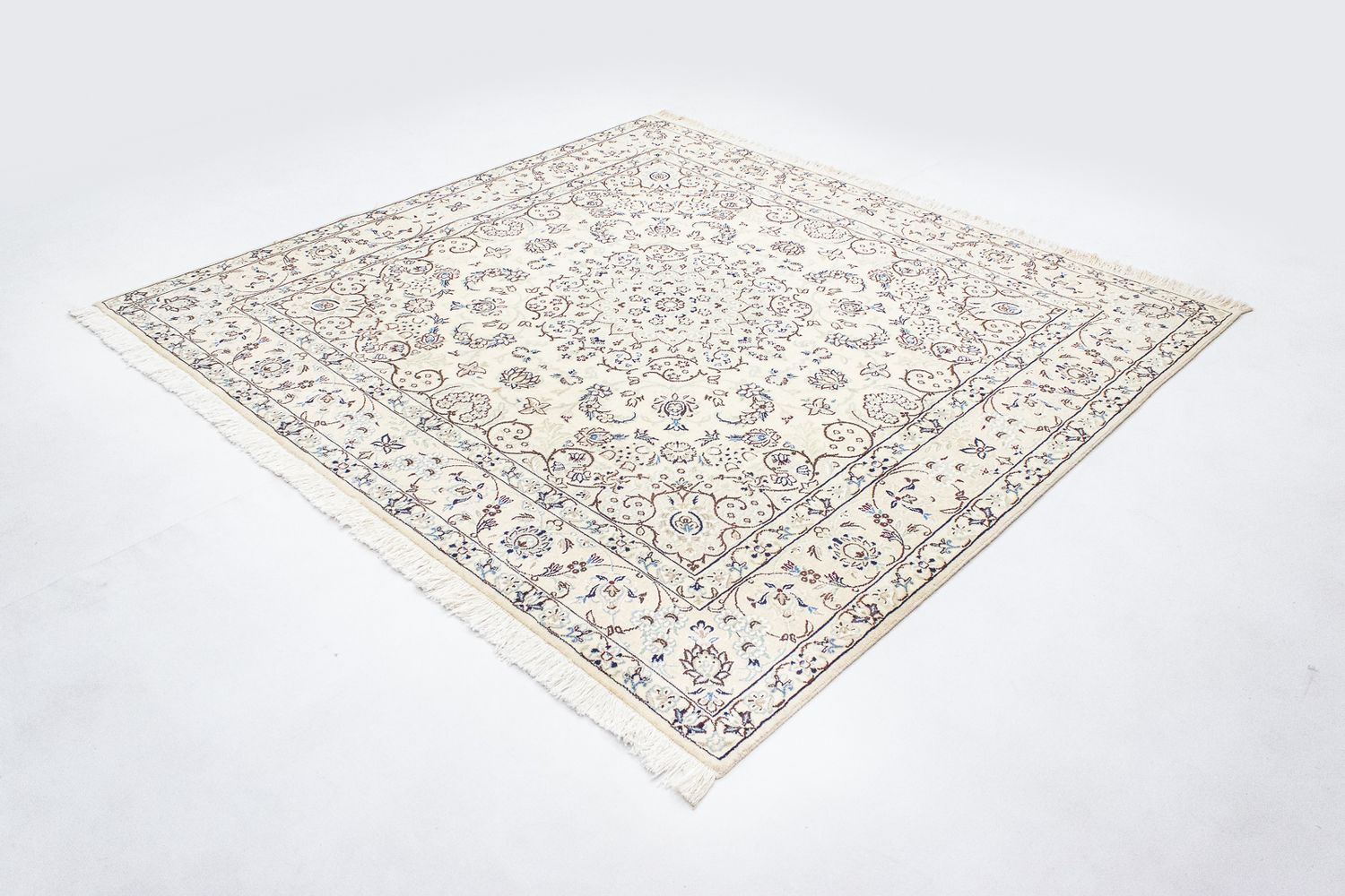 Persisk tæppe - Nain - Royal firkantet  - 200 x 193 cm - beige
