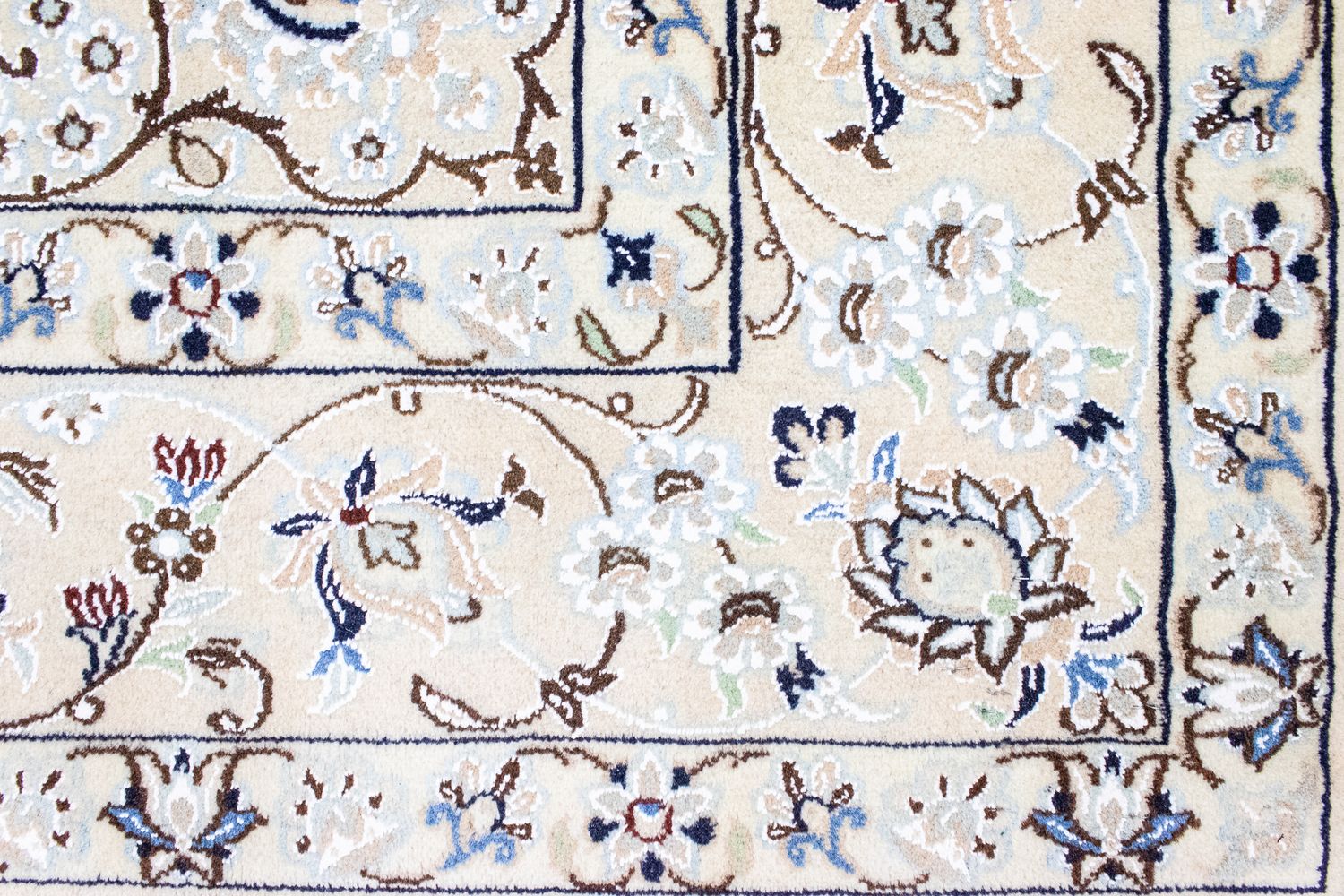 Persisk tæppe - Nain - Royal firkantet  - 200 x 193 cm - beige
