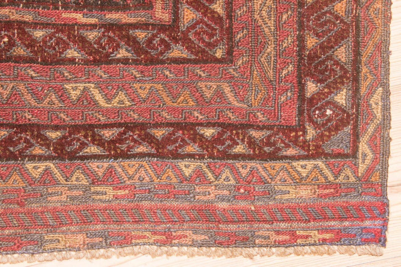 Kelim-tæppe - orientalsk firkantet  - 123 x 114 cm - rød