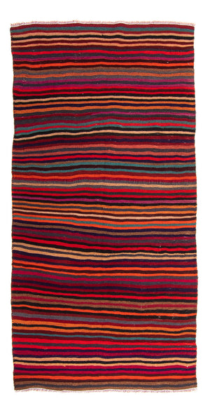 Kelim-tæppe - gammelt - 200 x 110 cm - flerfarvet