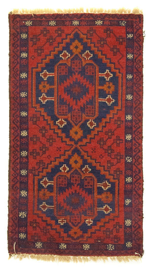 Baluch-tæppe - 127 x 70 cm - rød