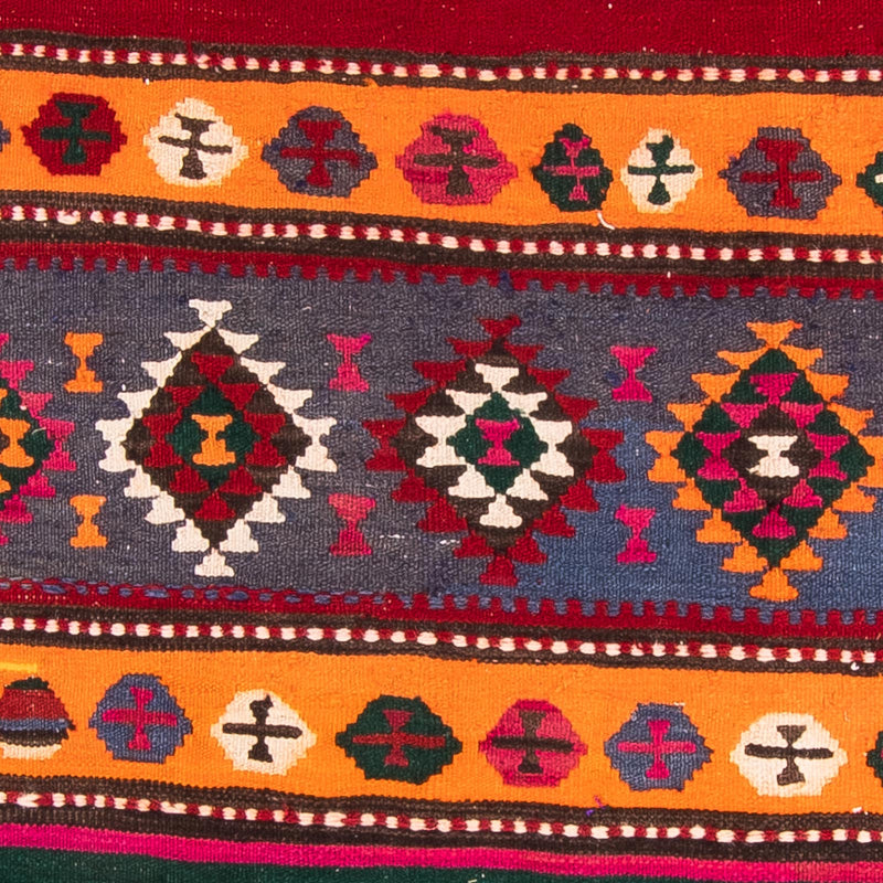 Løber Kelim-tæppe - gammelt - 350 x 140 cm - flerfarvet