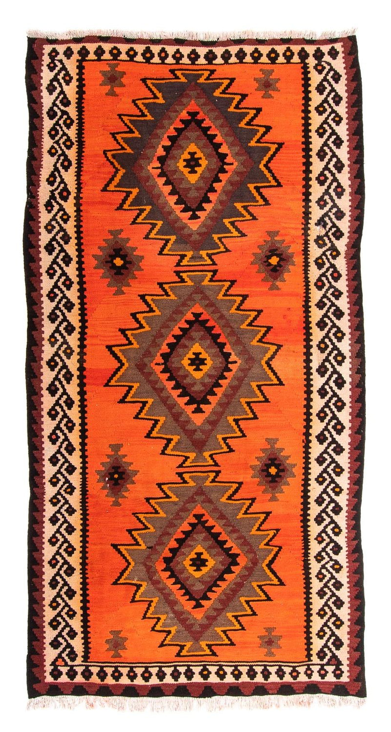 Løber Kelim-tæppe - gammelt - 265 x 145 cm - flerfarvet