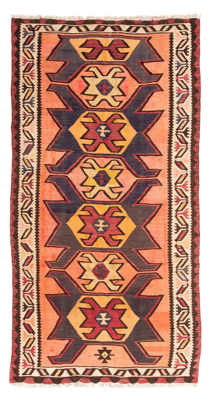 Løber Kelim-tæppe - gammelt - 265 x 140 cm - flerfarvet