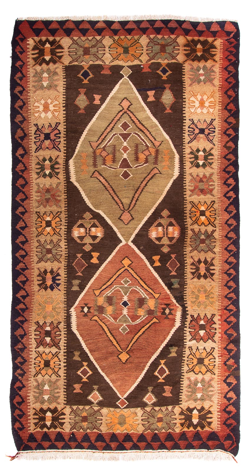 Løber Kelim-tæppe - gammelt - 310 x 180 cm - flerfarvet