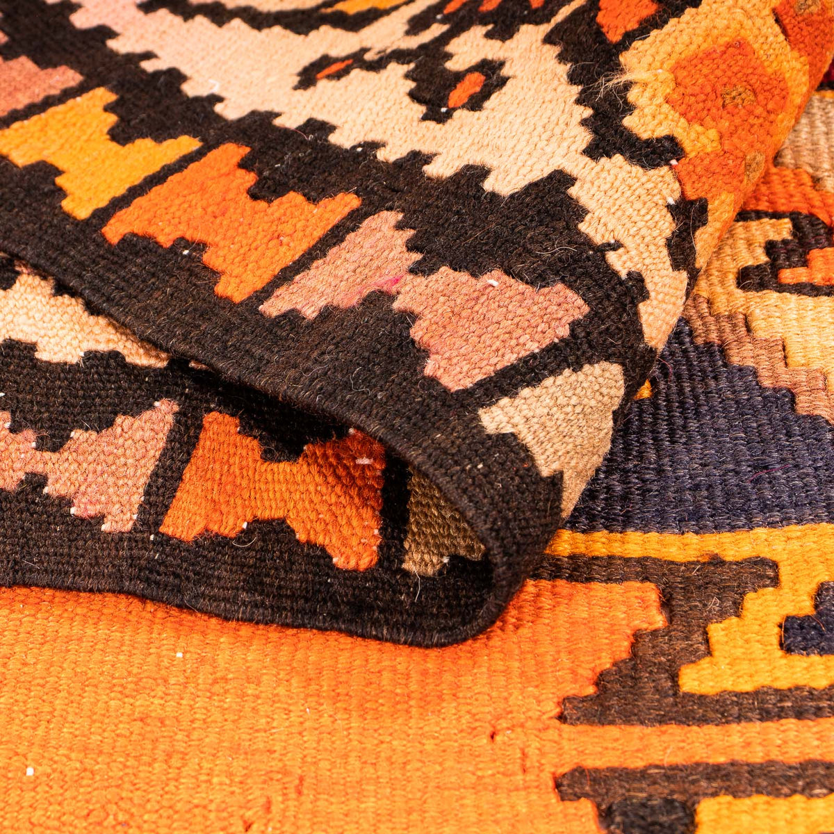 Løber Kelim-tæppe - gammelt - 290 x 140 cm - flerfarvet