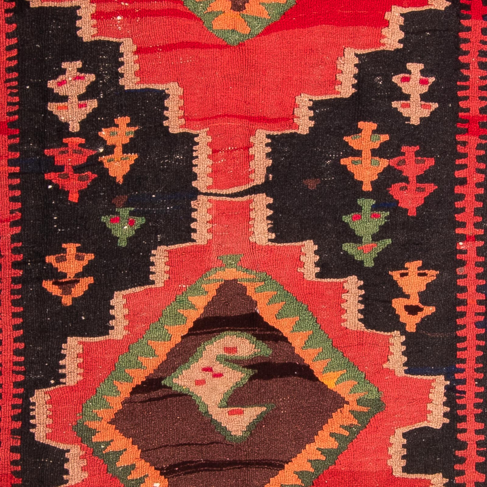 Løber Kelim-tæppe - gammelt - 330 x 137 cm - flerfarvet