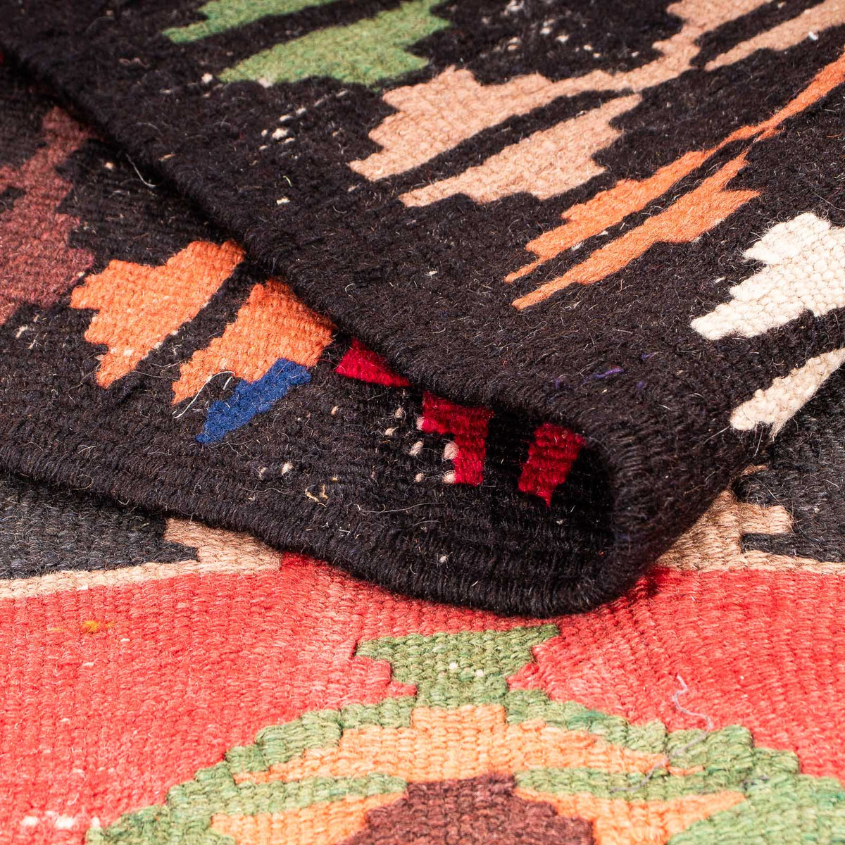 Løber Kelim-tæppe - gammelt - 330 x 137 cm - flerfarvet