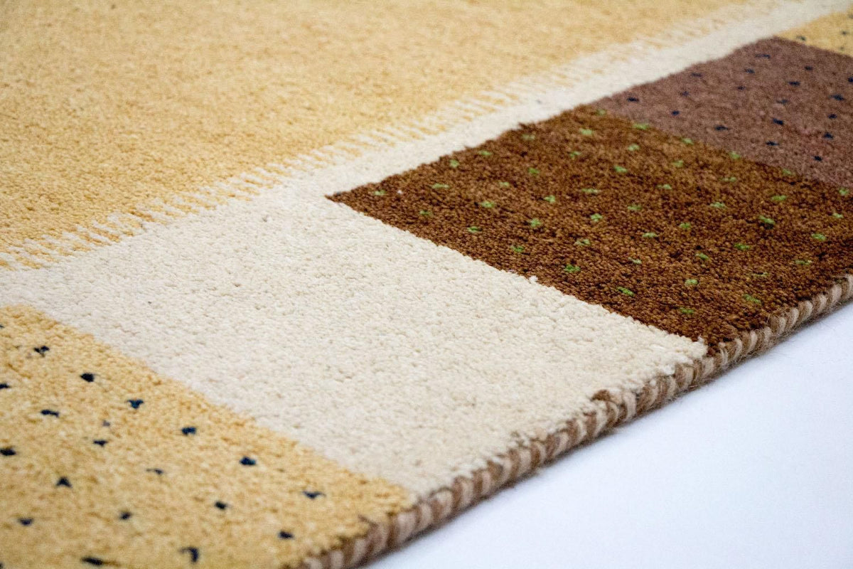 Gabbeh-tæppe - Indus - 239 x 174 cm - guld