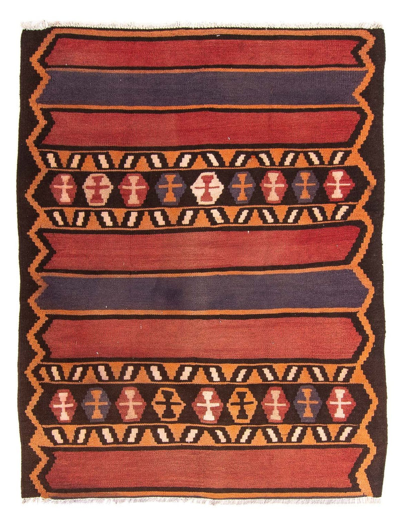 Kelim-tæppe - gammelt - 180 x 140 cm - flerfarvet