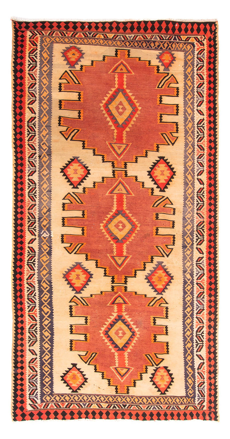 Løber Kelim-tæppe - gammelt - 300 x 150 cm - flerfarvet