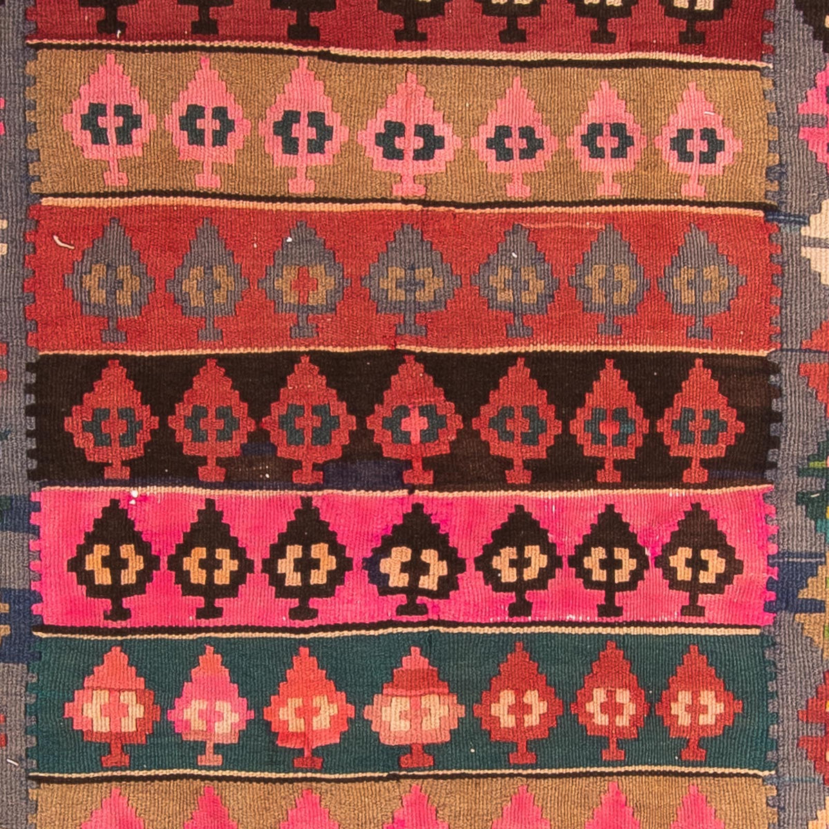 Løber Kelim-tæppe - gammelt - 350 x 140 cm - flerfarvet