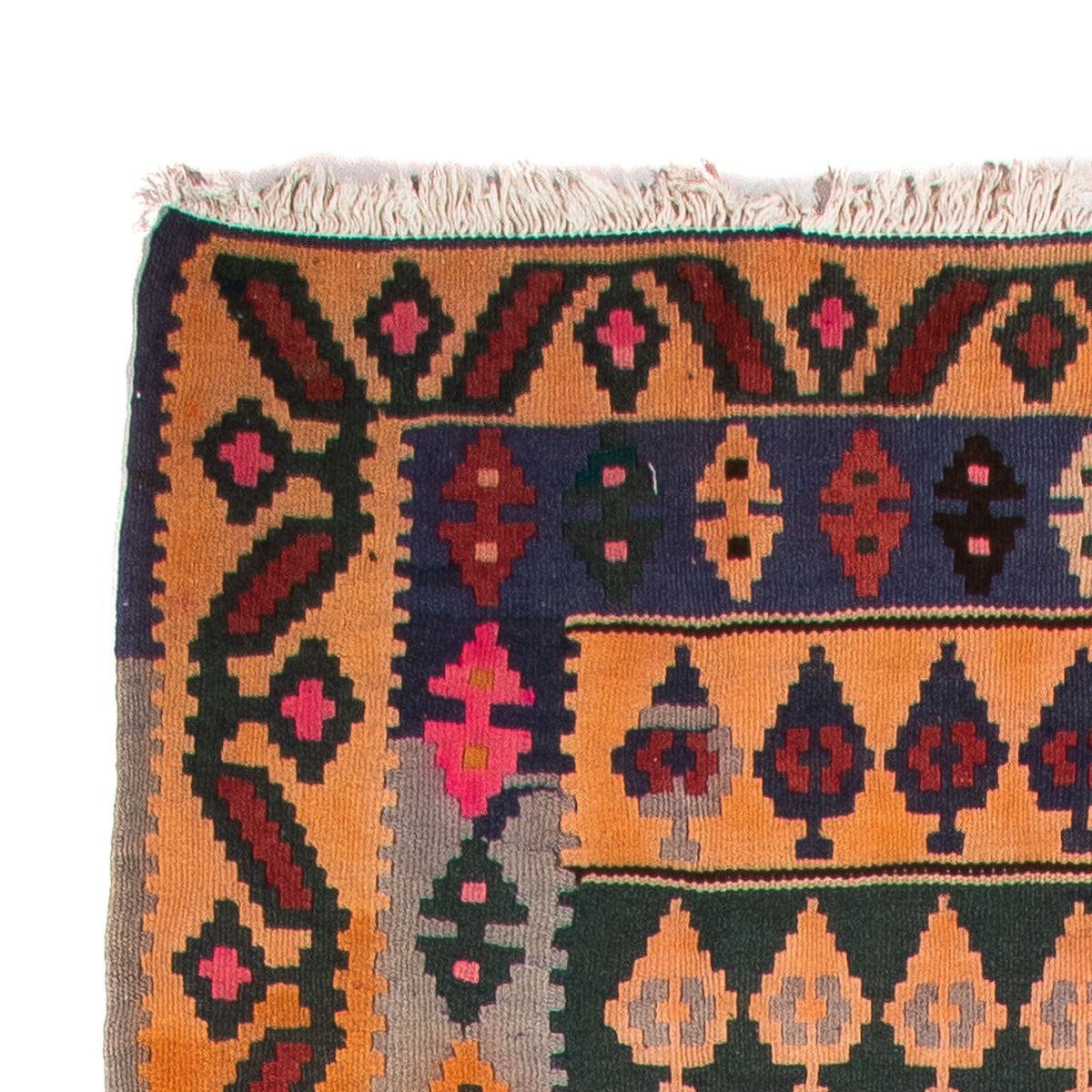 Løber Kelim-tæppe - gammelt - 350 x 140 cm - flerfarvet