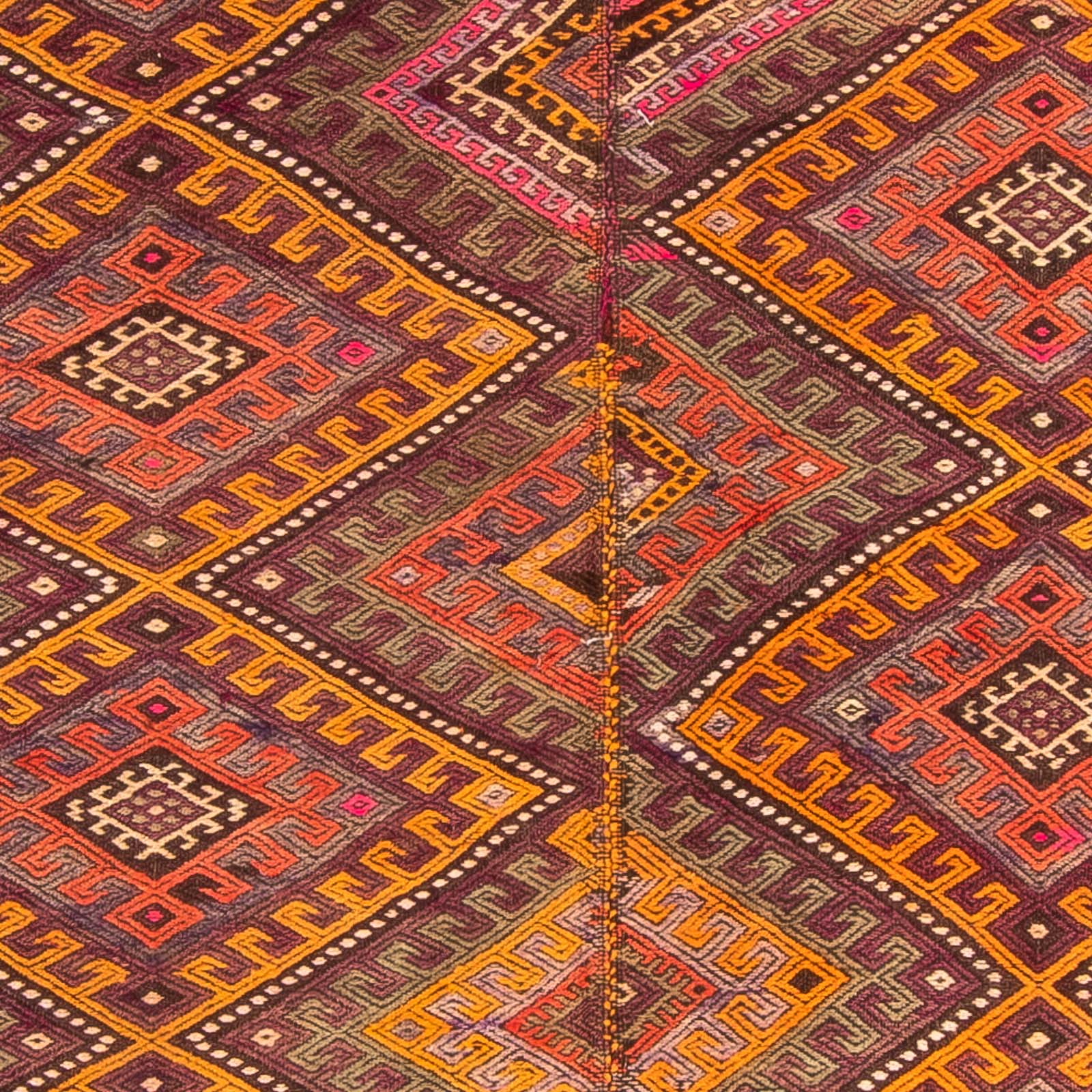 Løber Kelim-tæppe - gammelt - 370 x 140 cm - flerfarvet