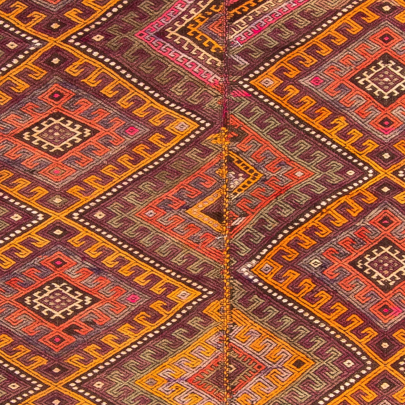 Løber Kelim-tæppe - gammelt - 370 x 140 cm - flerfarvet
