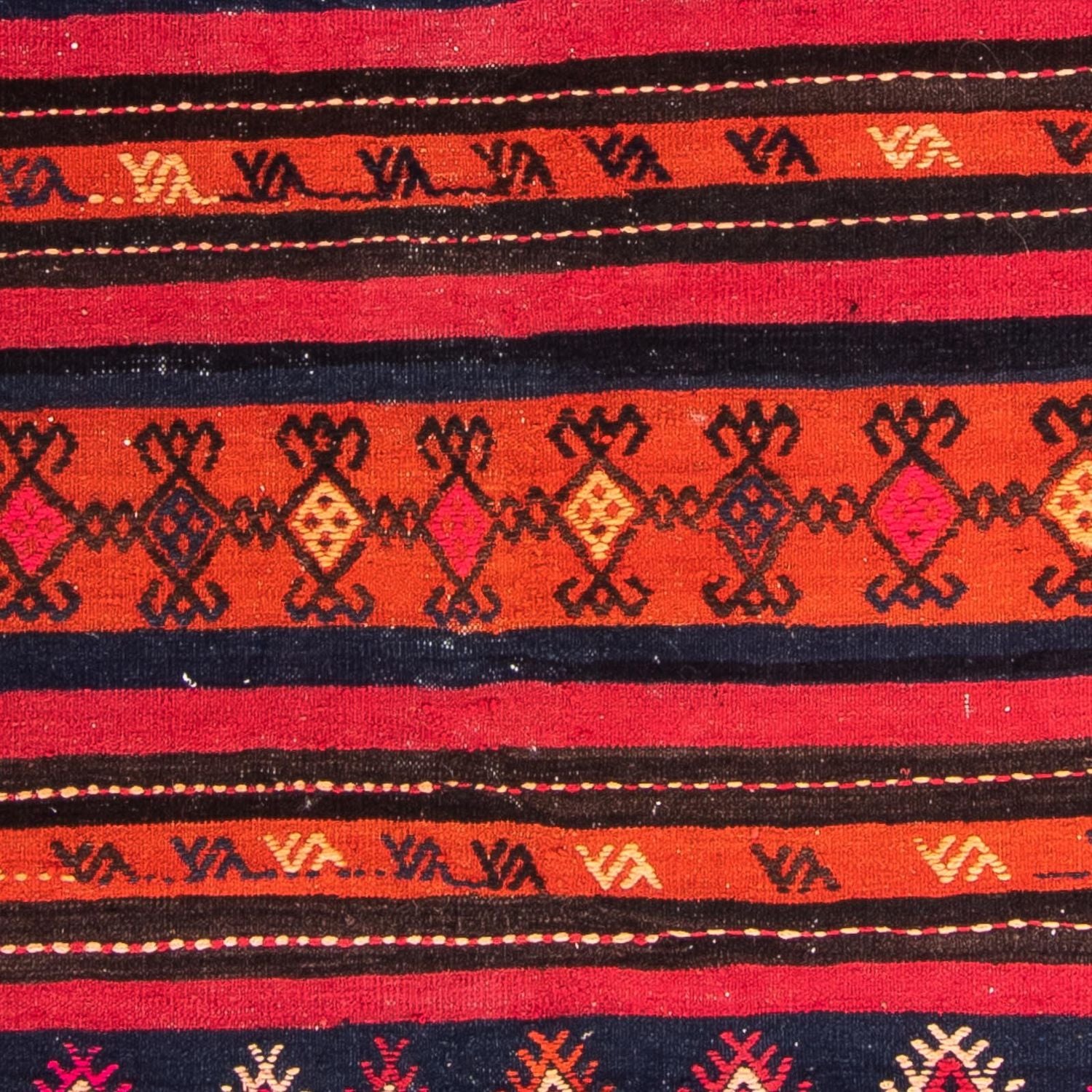 Kelim-tæppe - gammelt - 200 x 155 cm - flerfarvet