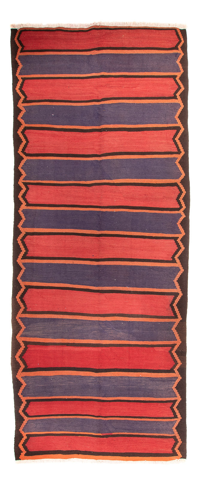 Løber Kelim-tæppe - gammelt - 385 x 155 cm - brun