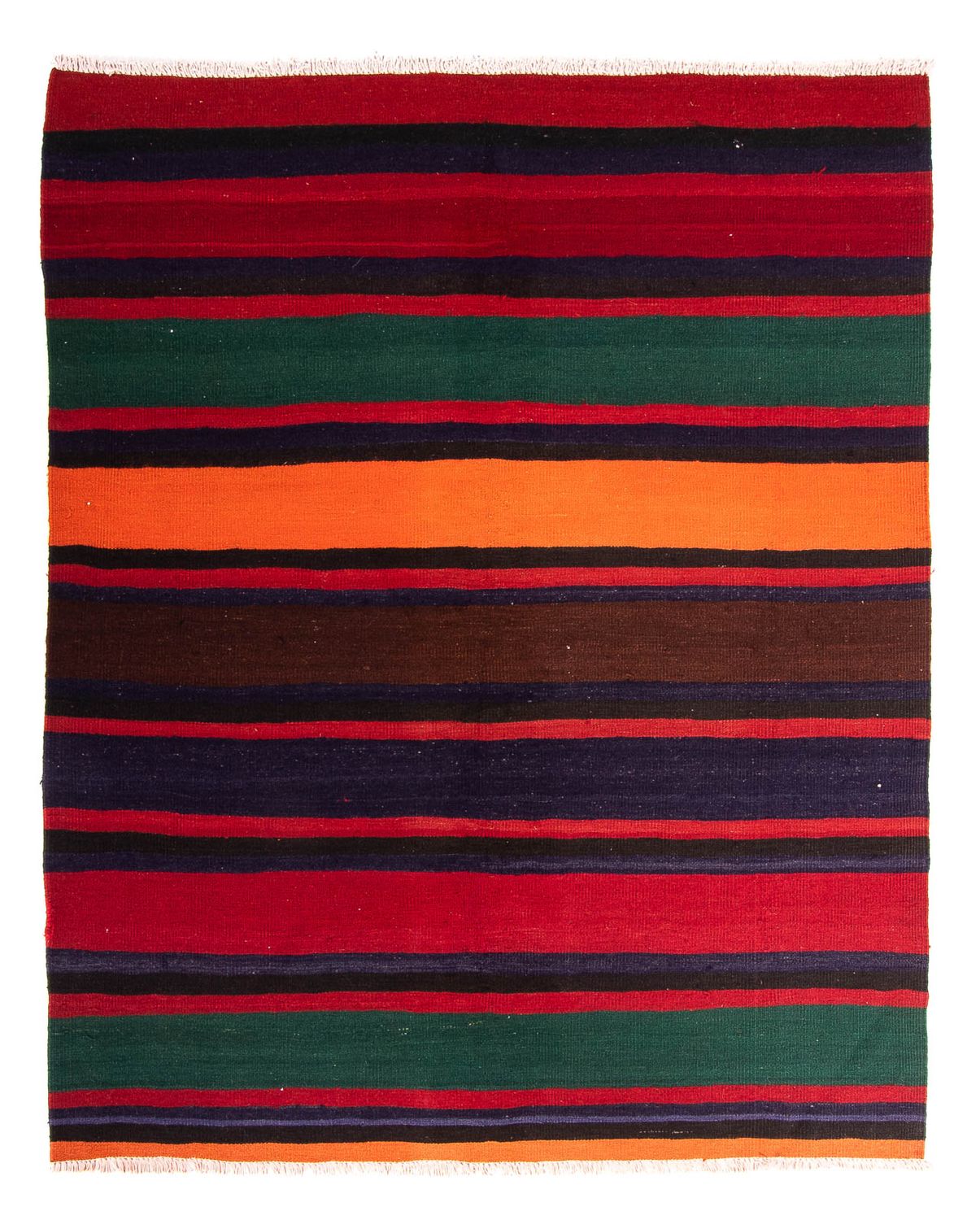 Kelim-tæppe - gammelt - 210 x 175 cm - flerfarvet