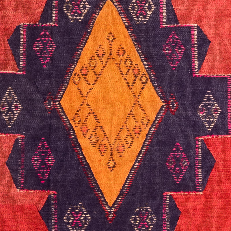 Løber Kelim-tæppe - gammelt - 385 x 150 cm - flerfarvet