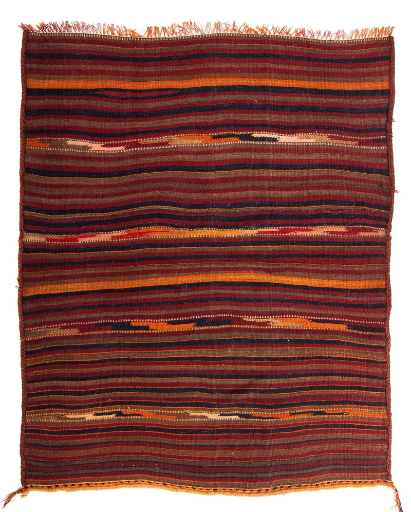 Kelim-tæppe - gammelt - 170 x 145 cm - flerfarvet