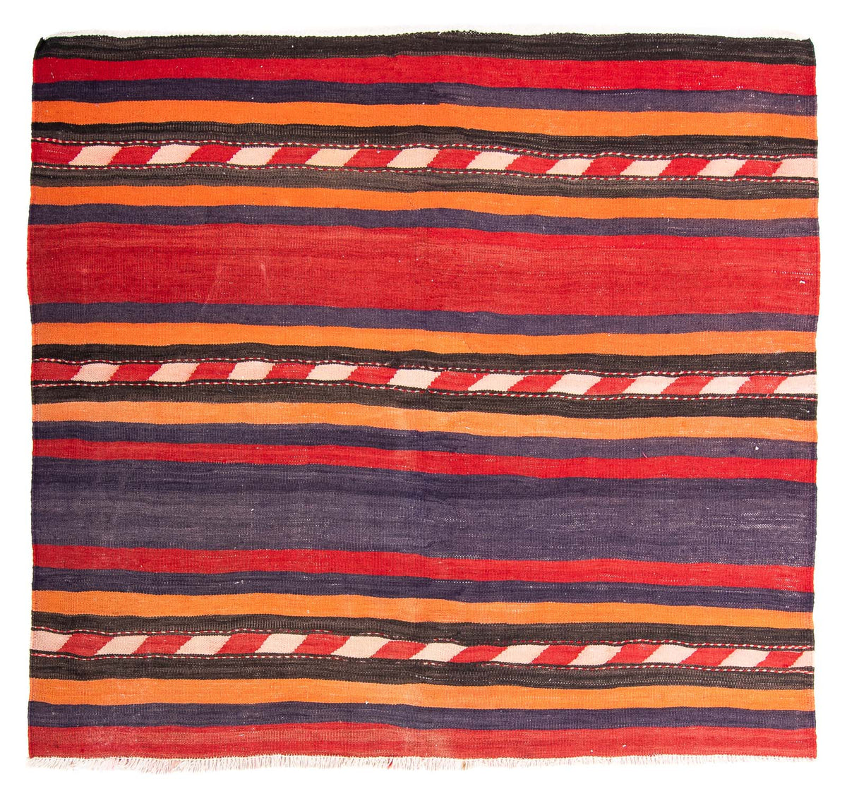 Kelim-tæppe - gammelt - 165 x 150 cm - flerfarvet