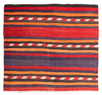 Kelim-tæppe - gammelt - 165 x 150 cm - flerfarvet