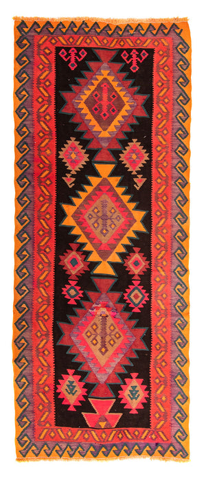 Løber Kelim-tæppe - gammelt - 305 x 80 cm - flerfarvet