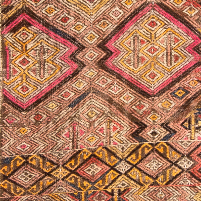 Løber Kelim-tæppe - gammelt - 356 x 152 cm - flerfarvet