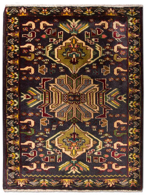 Persisk tæppe - Classic - 90 x 70 cm - mørkeblå